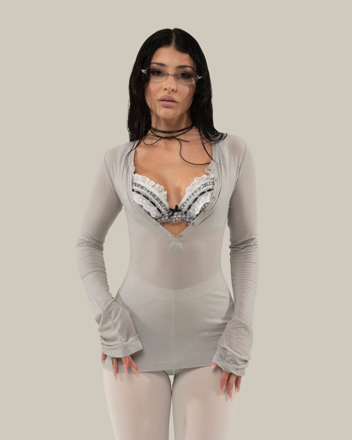 TOP GRIS DESVESTIDO